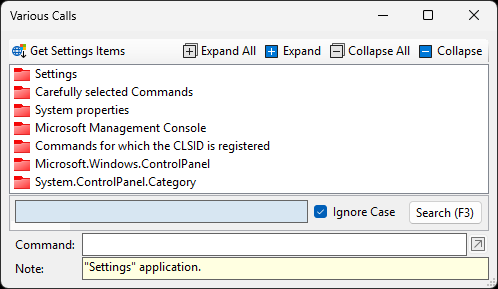 Various Calls - Search Function